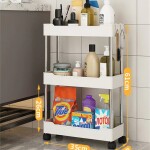 3/4 Tier Rolling Utility Cart Storage Shelf Movable Gap Storage Rack Kitchen Bathroom Slim Slide Organizer Shelf Livingroom Rack